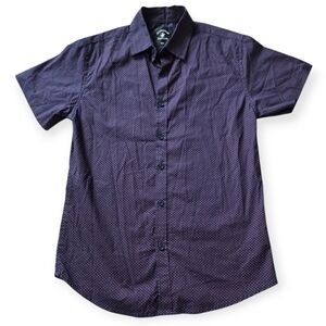 Beverly Hills Polo Club Men's Short Sleeve Button Down Dress Shirt, Navy